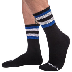 Barcode Berlin Chaussettes HALF FETISH Noir-Bleu-Gris